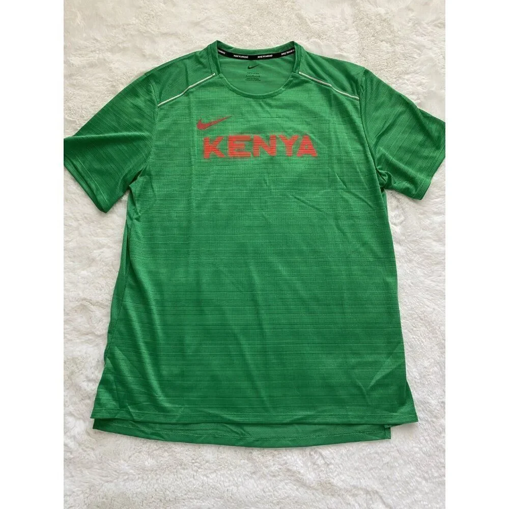 Nike Dri Fit KENYA TEAM ISSUED RUNNING SHIRT GREEN CT0105- 320 Men's Sz L NO TAG
